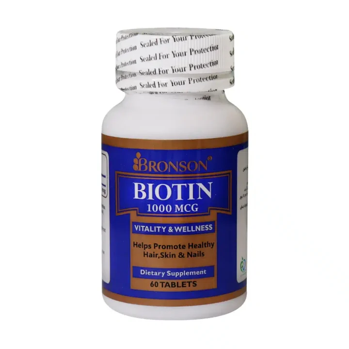 Bronson-Biotin-1000-Mcg-60-Tabs.jpg قرص بیوتین ۱۰۰۰ میکروگرم برونسون
