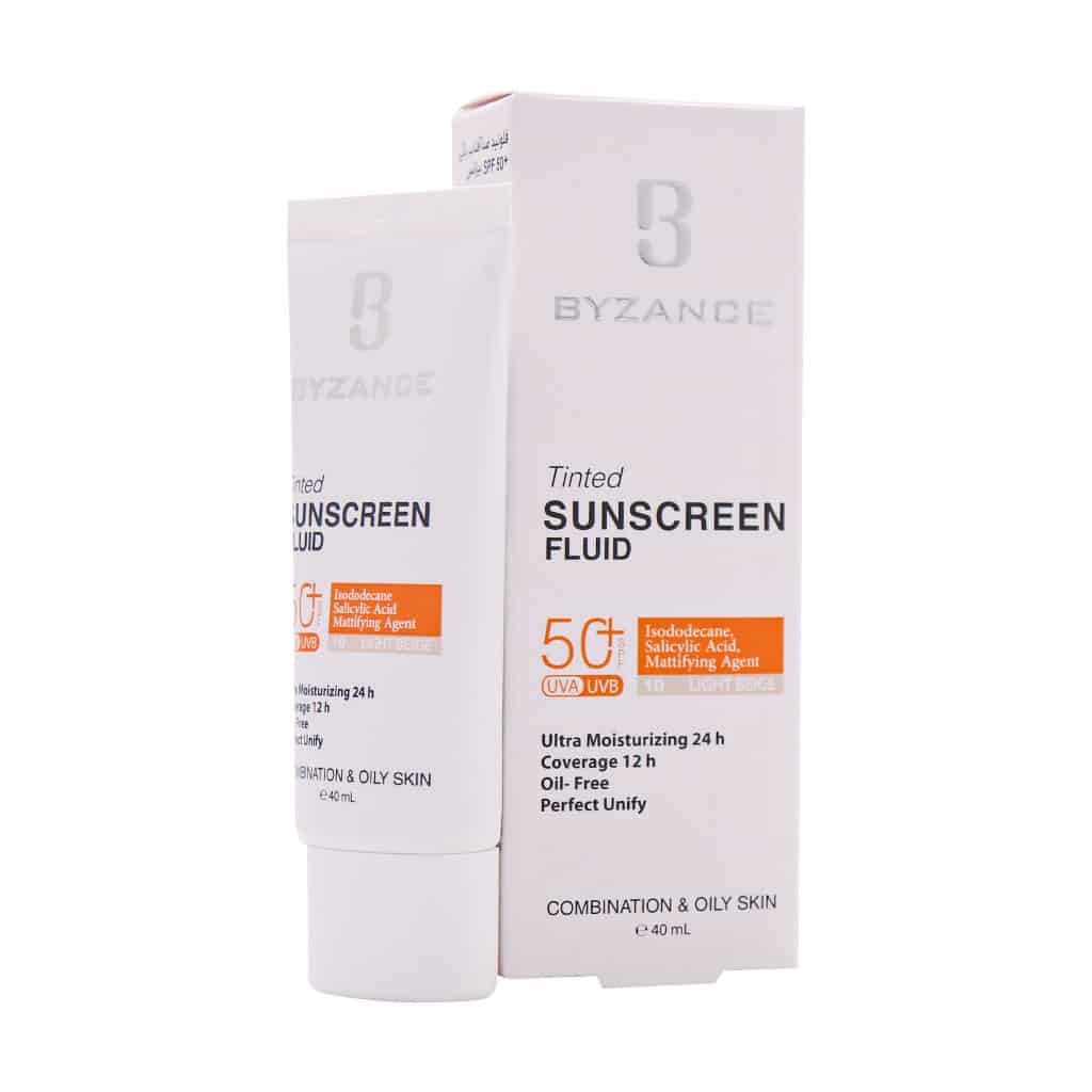 Byzance-High-Sun-Protection-Fluid-Foundation-SPF50-40-ml-light فلوئید ضد آفتاب کرم پودری +SPF50 بیزانس