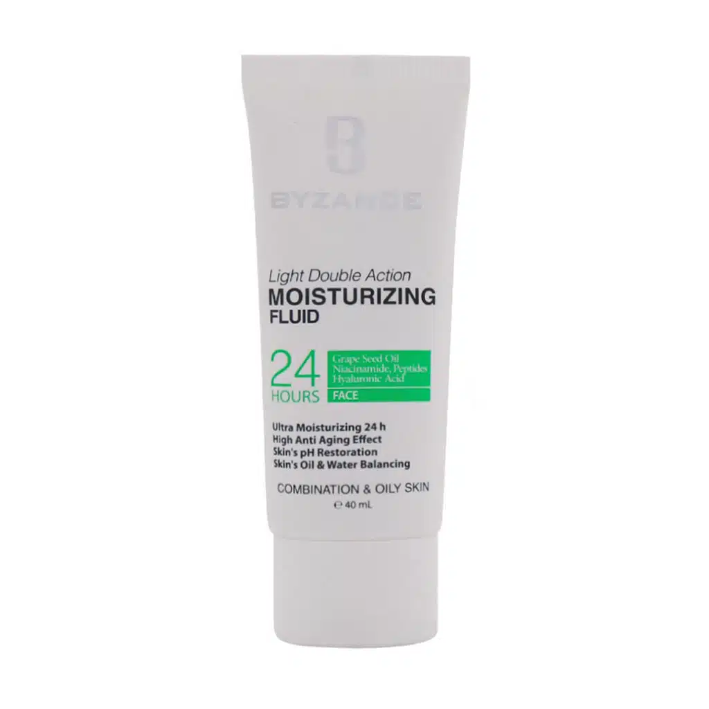 Byzance-Moisturizing-Fluid-For-Combination-And-Oily-Skin-40-Ml.jpg فلوئید آبرسان پوست چرب و مختلط بیزانس